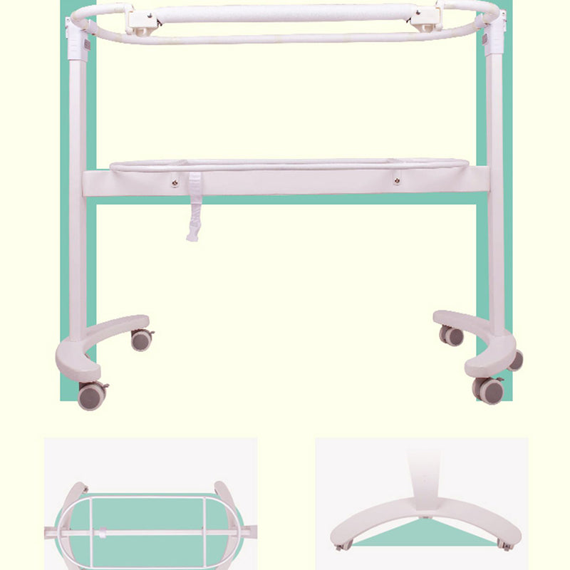 Solid Wood and Metal Bassinet Gliding Oval Crib Cradle for Baby