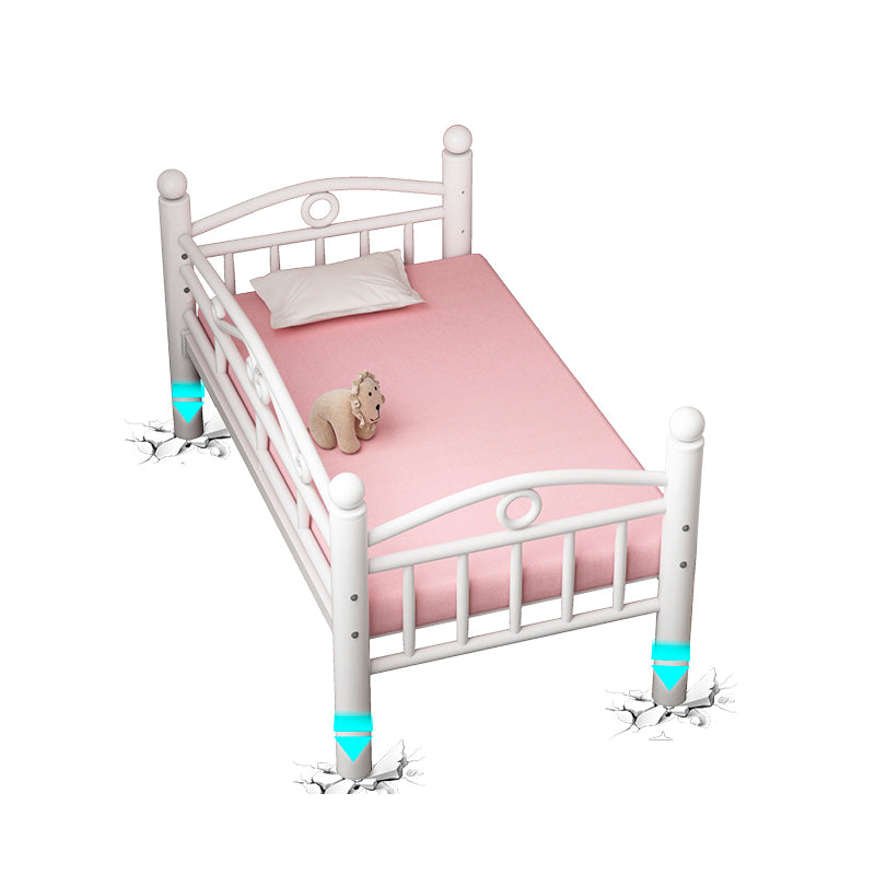 Industrial Rectangle Crib Metal 2-In-1 Convertible Nursery Bed with Guardrail