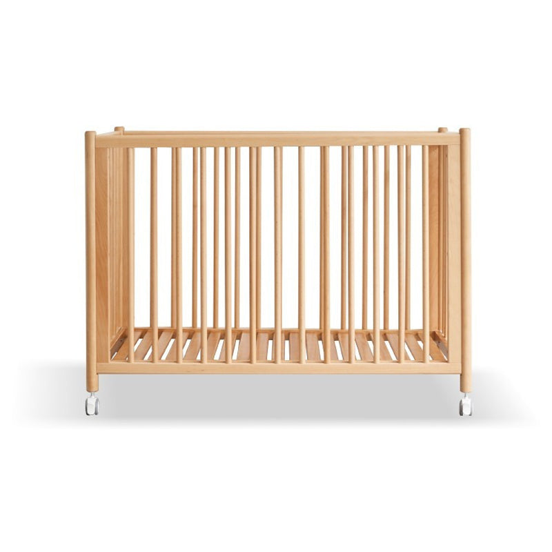 Modern Style Rectangle Crib Home Solid Wood Crib with Wheels