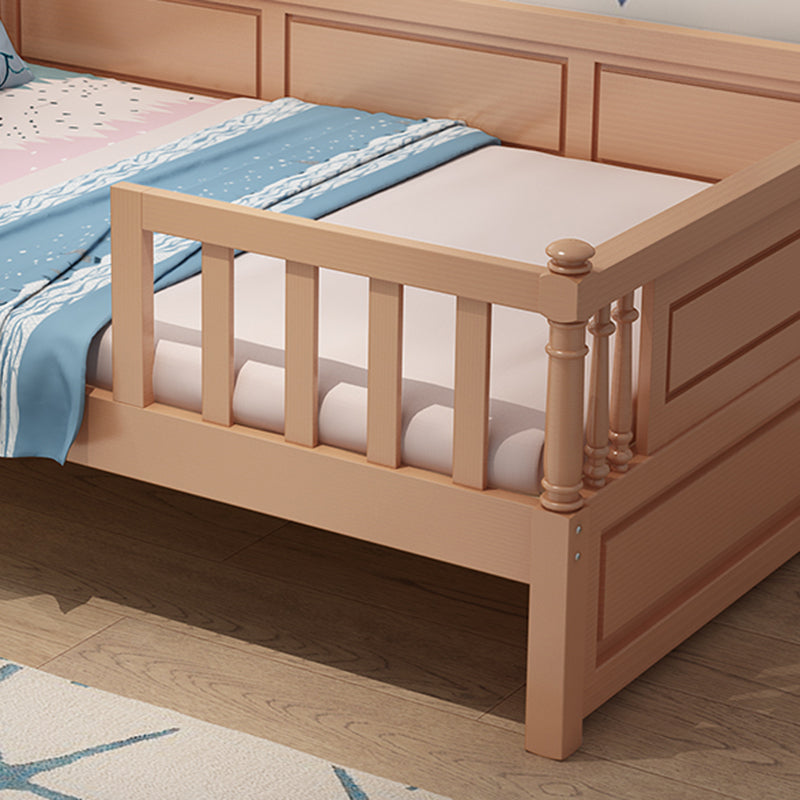 Wooden Nursery Bed in Beech Contemporary 31.5" H Crib with Storage