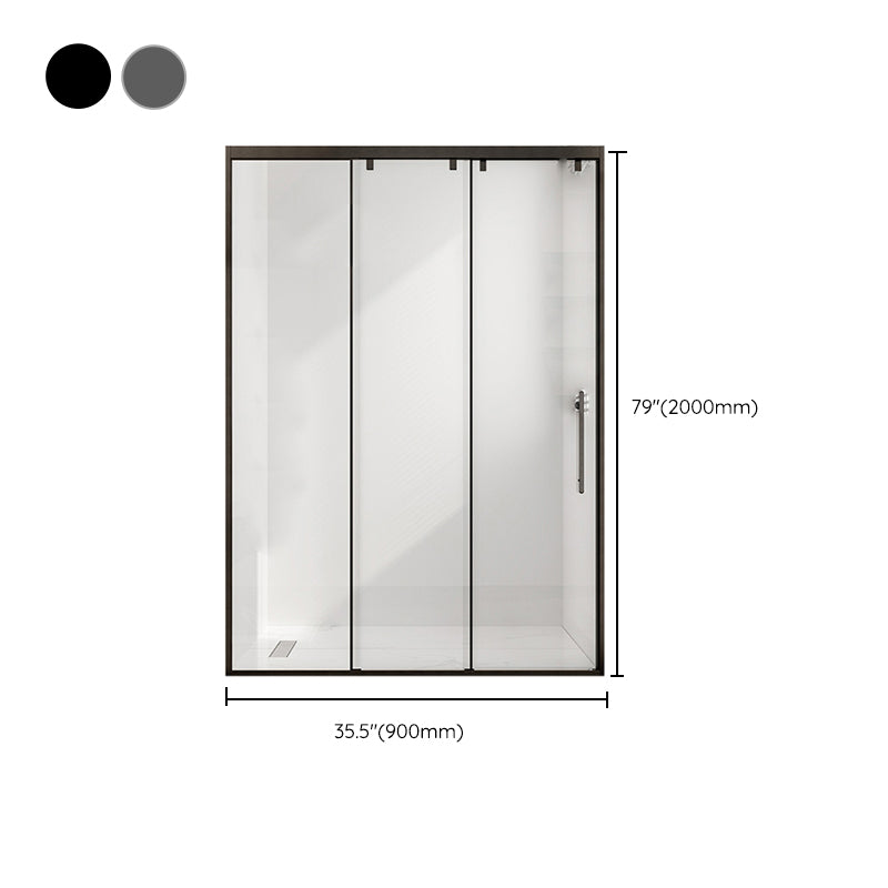 Single Sliding Frame Shower Bath Door Black Clear Shower Doors