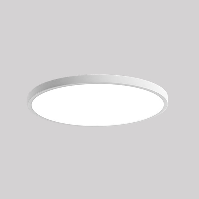 Modern Circular Flush Ceiling Light Metal Flush Mount Lighting in White