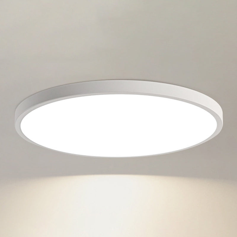 Modern Circular Flush Ceiling Light Metal Flush Mount Lighting in White