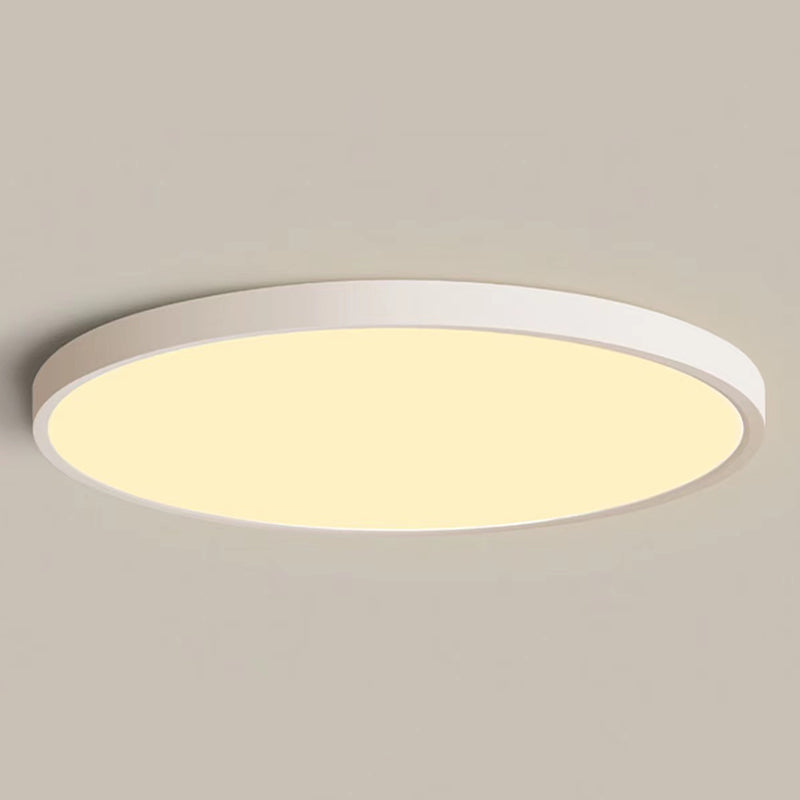 Modern Circular Flush Ceiling Light Metal Flush Mount Lighting in White