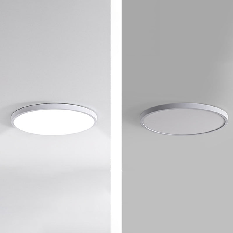 Modern Circular Flush Ceiling Light Metal Flush Mount Lighting in White