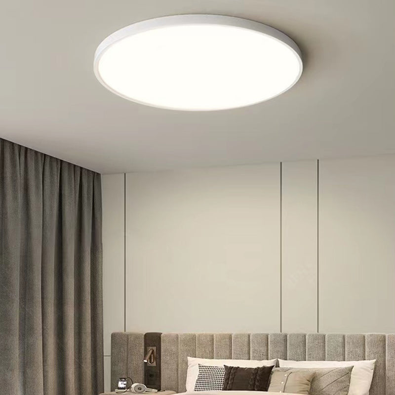 Modern Circular Flush Ceiling Light Metal Flush Mount Lighting in White