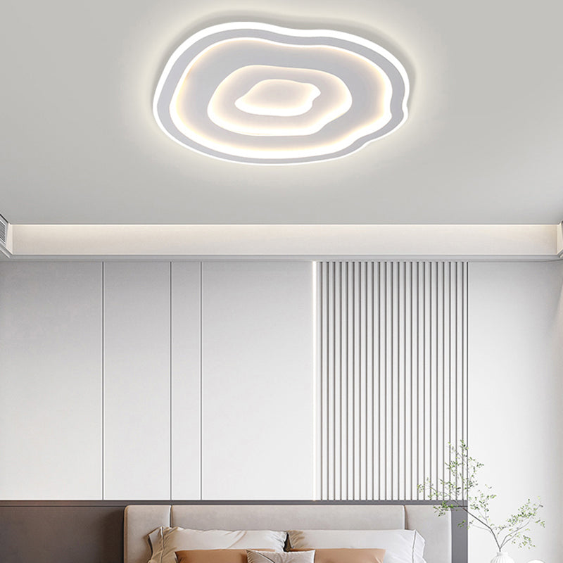 Nordic Ceiling Light Fixture Multi-Layer White Flush Mount for Bedroom