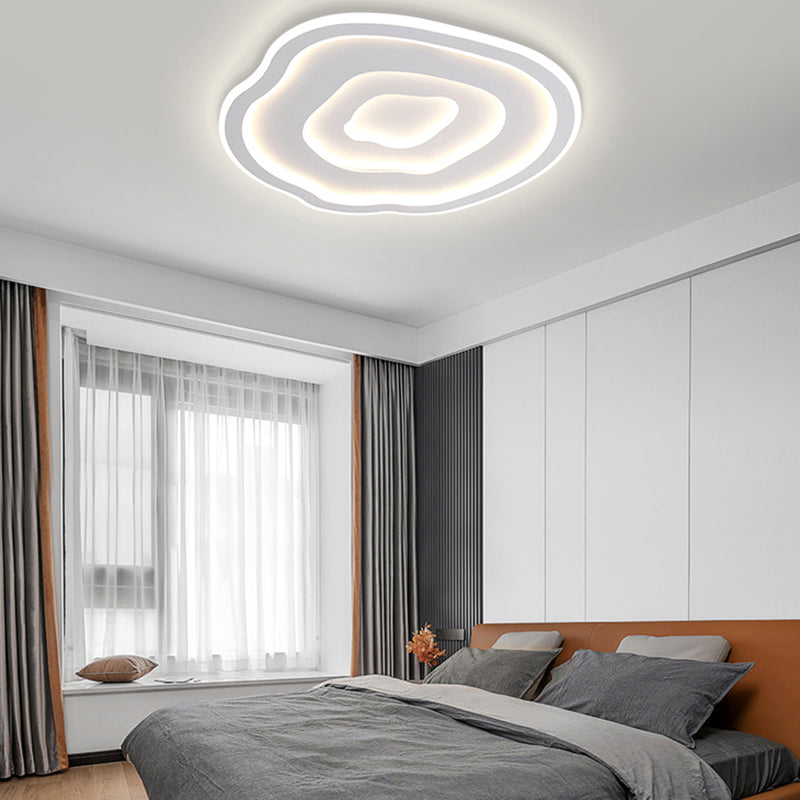 Nordic Ceiling Light Fixture Multi-Layer White Flush Mount for Bedroom