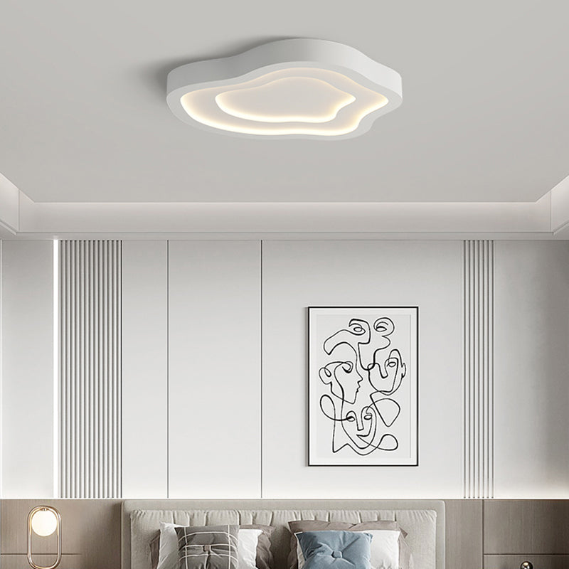 Nordic Ceiling Light Fixture White Flush Mount with Metal for Bedroom