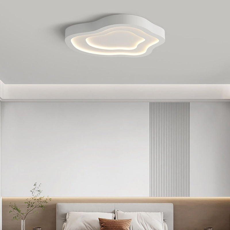 Nordic Ceiling Light Fixture White Flush Mount with Metal for Bedroom