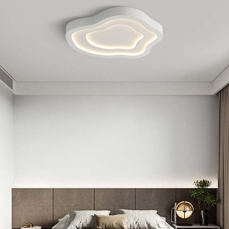 Nordic Ceiling Light Fixture White Flush Mount with Metal for Bedroom