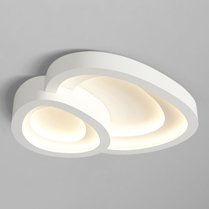 Nordic Style Ceiling Light Fixture White Flush Mount with Metal for Bedroom