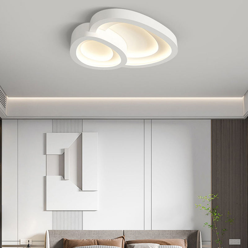 Nordic Style Ceiling Light Fixture White Flush Mount with Metal for Bedroom