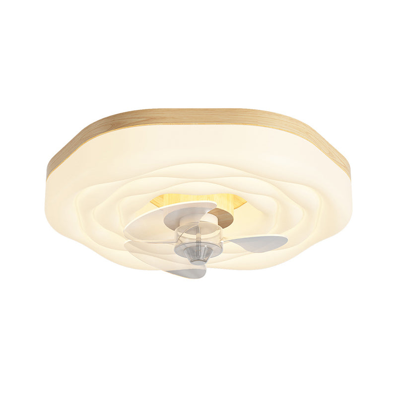 Modernism Single Beige/White Ceiling Fan Lamp LED Acrylic Ceiling Fan Light