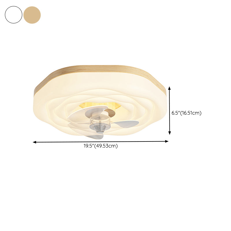 Modernism Single Beige/White Ceiling Fan Lamp LED Acrylic Ceiling Fan Light