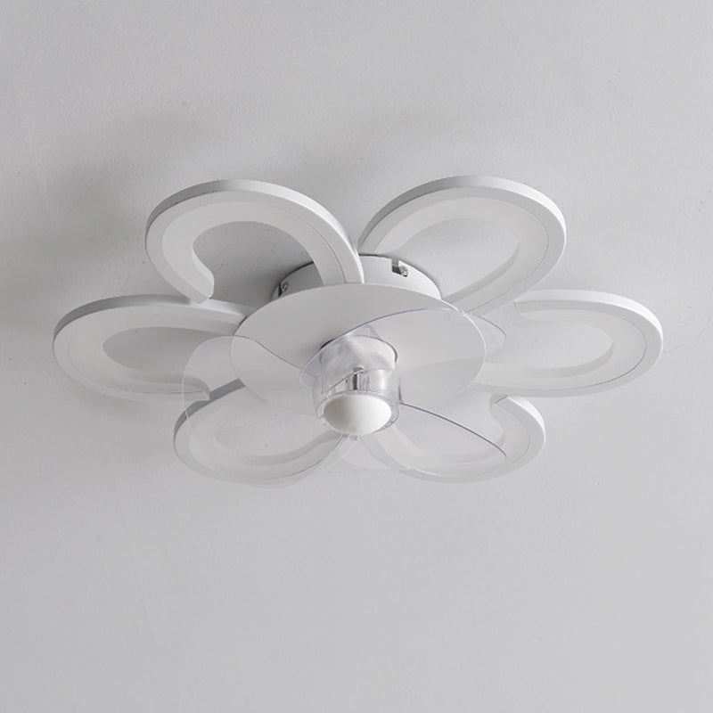 Contemporary Single White Ceiling Fan Lamp LED Acrylic Ceiling Fan Light