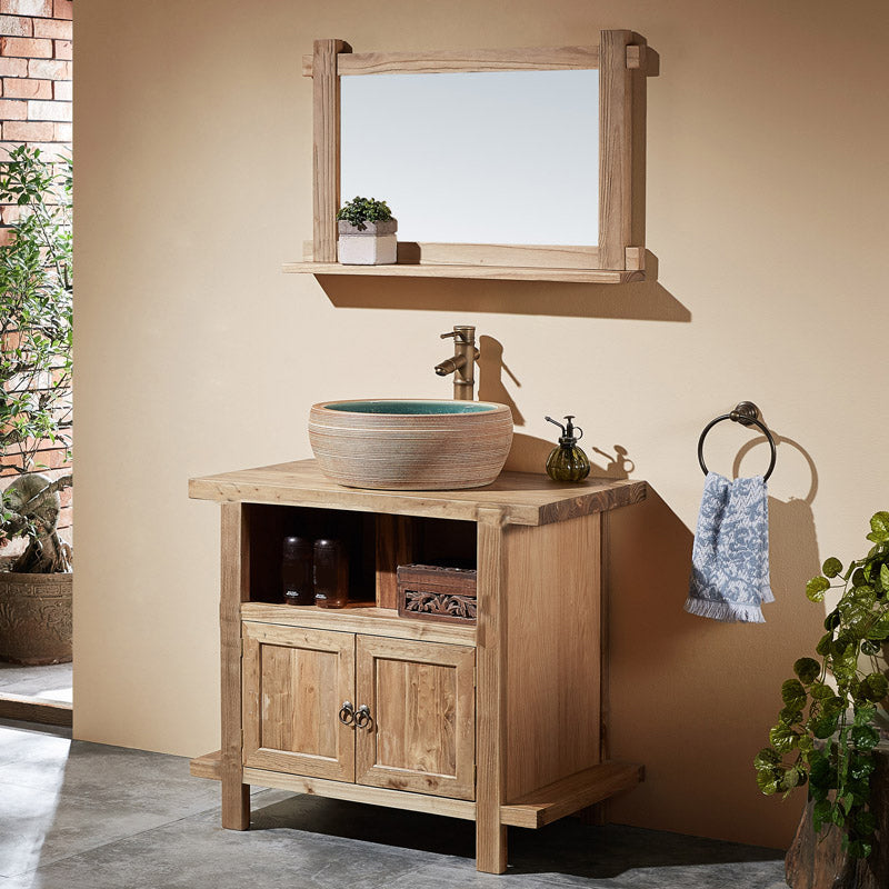 Traditional Wood Bathroom Vanity Set Freestanding Faucet Included Bath Vanity