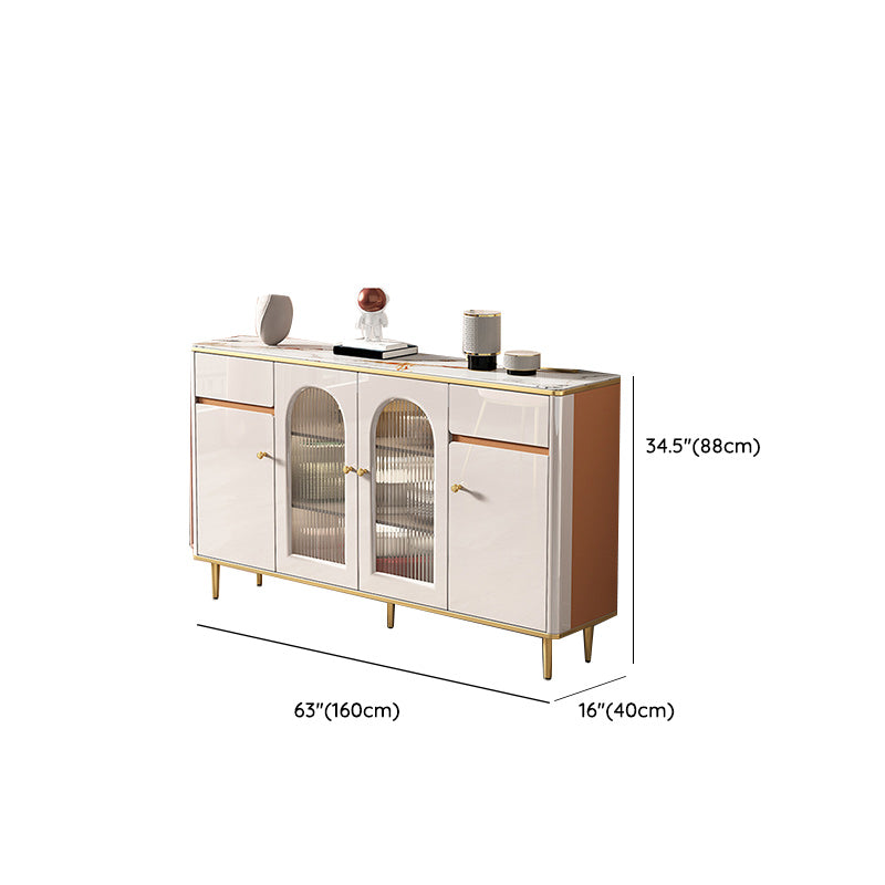 Contemporary Display Stand Wood Buffet Cabinet with Doors for Dining Room