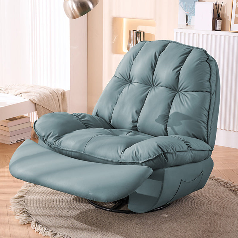 Swivel Standard Recliner Solid Color Faux Leather Metal Frame Recliner Chair