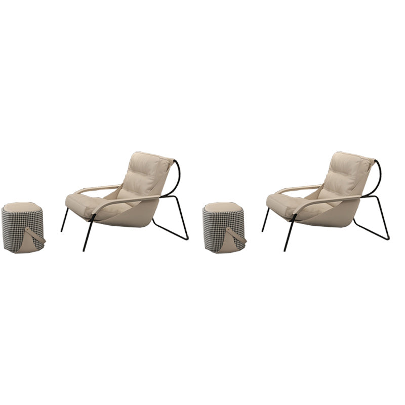 Ultra-Modern Sewn Pillow Back Sponge Metal Frame Arm Chair for Living Room