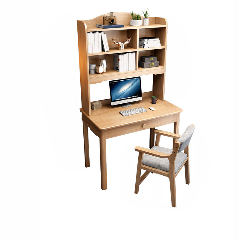 Contemporary Wood Study Desk Multifunctional Lifting Desk with Drawer Home Computer Desk