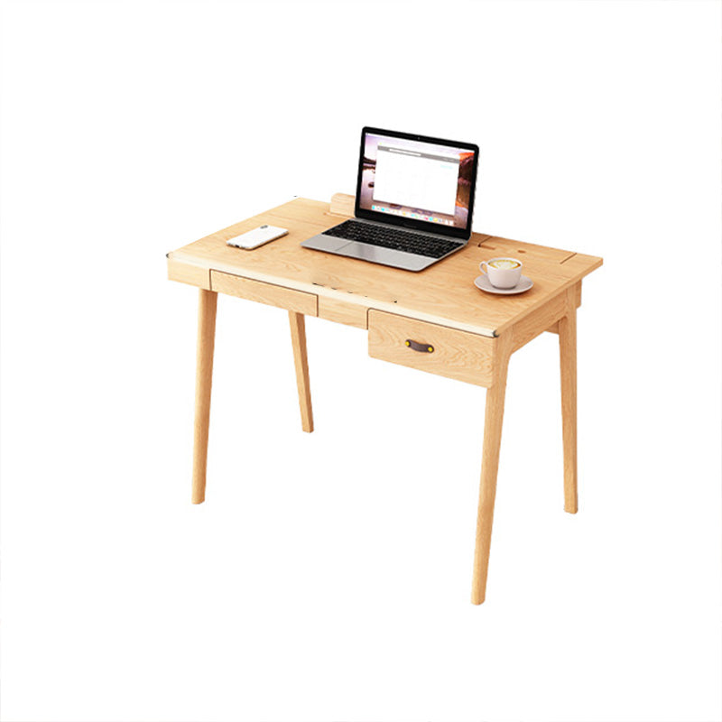 Contemporary Rubber Wood Study Desk Foldable Home Desk with Chair Lap Desk Student Table