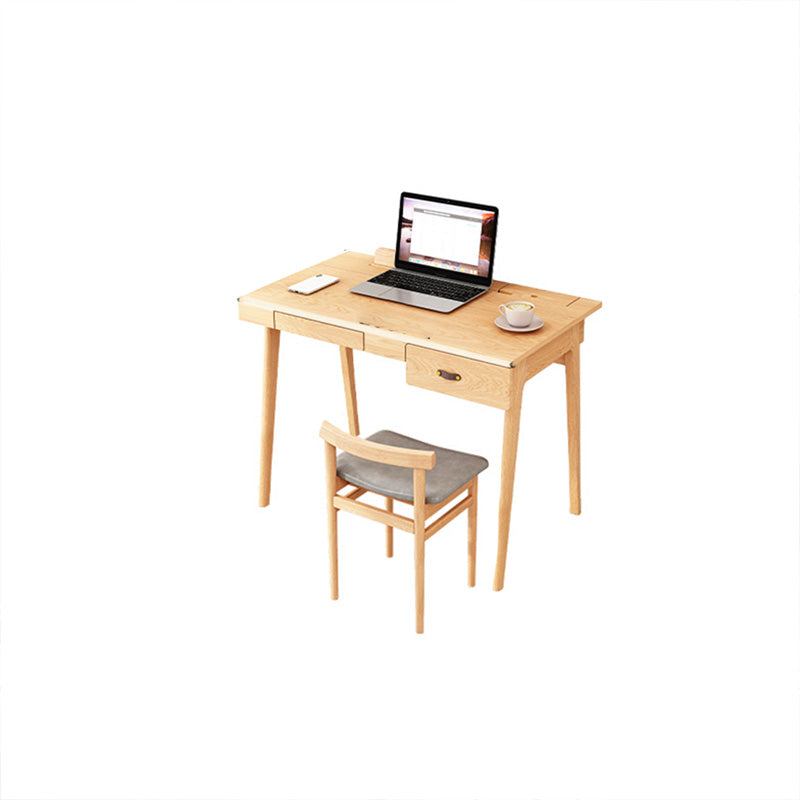 Contemporary Rubber Wood Study Desk Foldable Home Desk with Chair Lap Desk Student Table