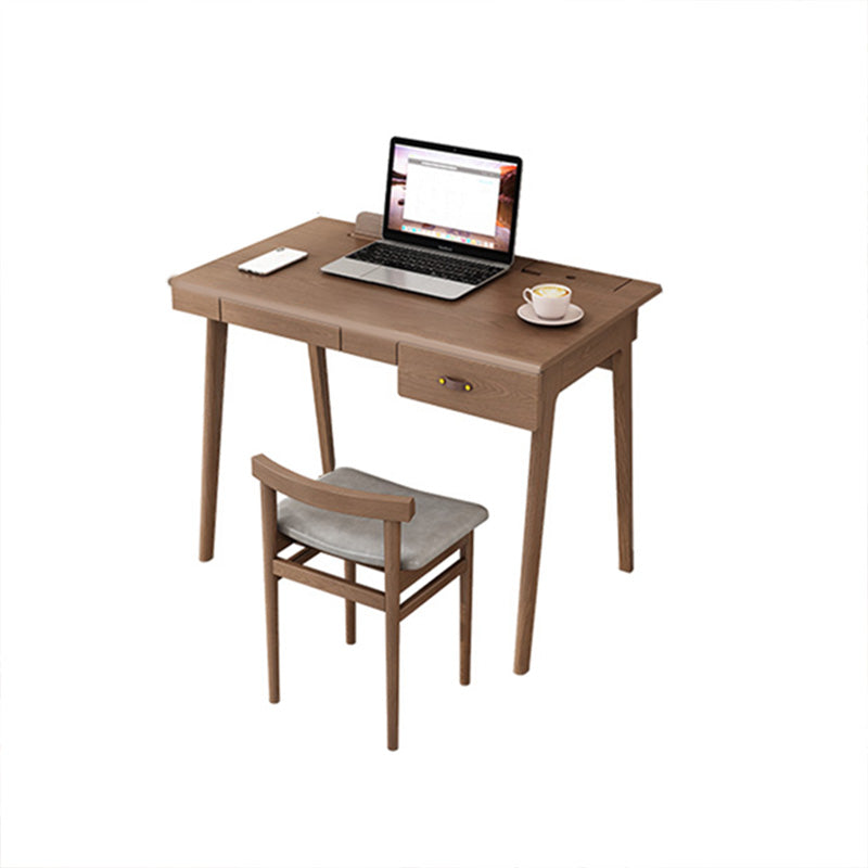 Contemporary Rubber Wood Study Desk Foldable Home Desk with Chair Lap Desk Student Table