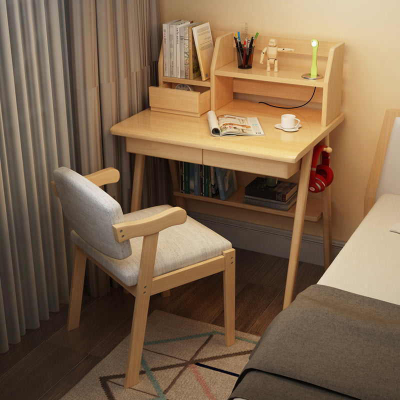 Writing Desk Kids Desks with Shelves Wood Study Desk and Chair Set