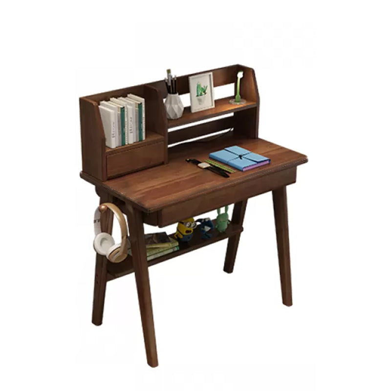 Writing Desk Kids Desks with Shelves Wood Study Desk and Chair Set