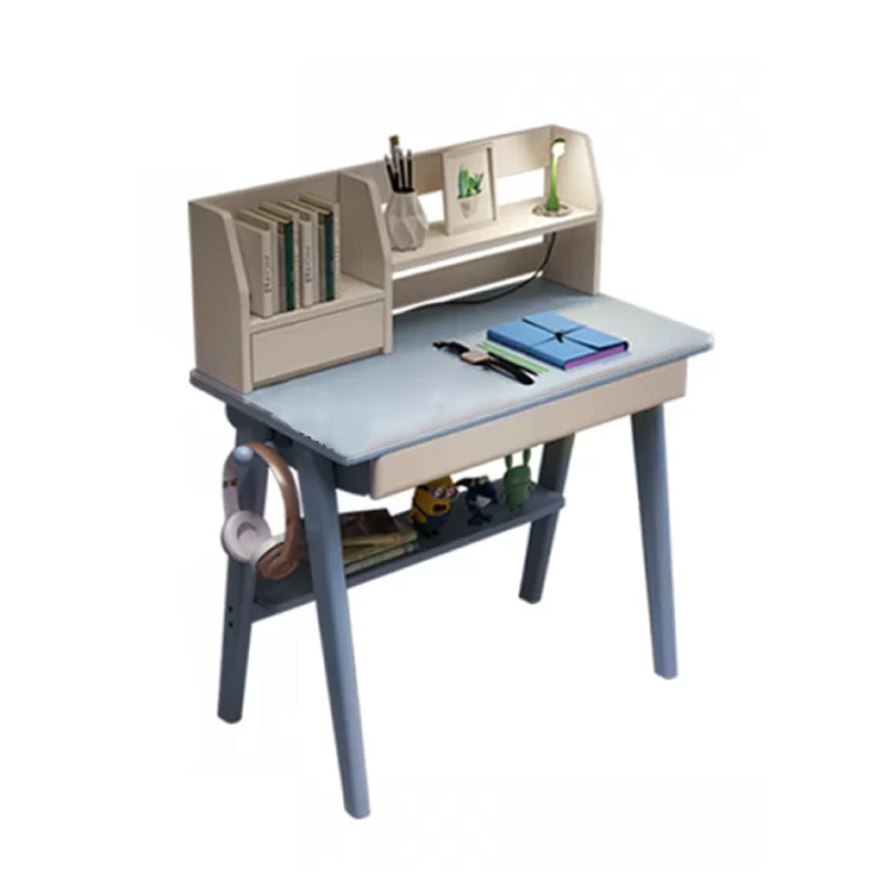 Writing Desk Kids Desks with Shelves Wood Study Desk and Chair Set