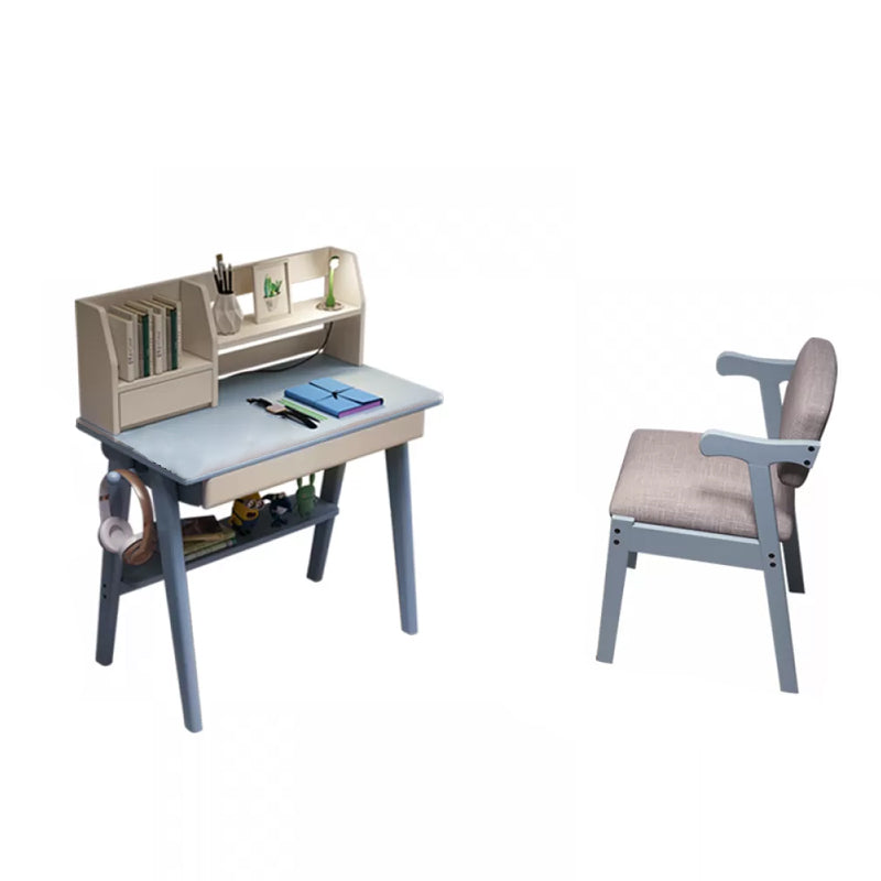 Writing Desk Kids Desks with Shelves Wood Study Desk and Chair Set