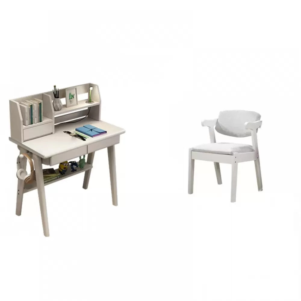 Writing Desk Kids Desks with Shelves Wood Study Desk and Chair Set