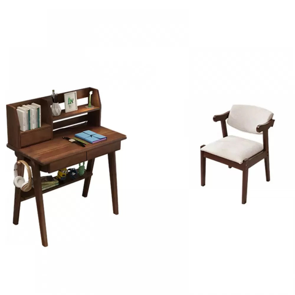 Writing Desk Kids Desks with Shelves Wood Study Desk and Chair Set