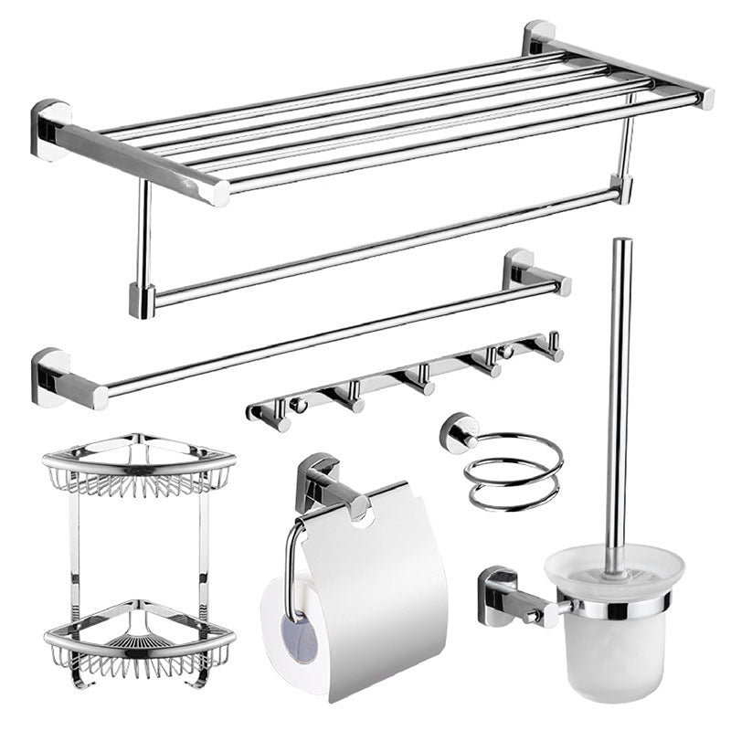 Modern Bath Hardware Set Stainless Steel Paper Holder Towel Bar Bathroom Accessory Kit