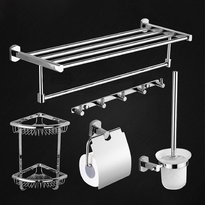 Modern Bath Hardware Set Stainless Steel Paper Holder Towel Bar Bathroom Accessory Kit