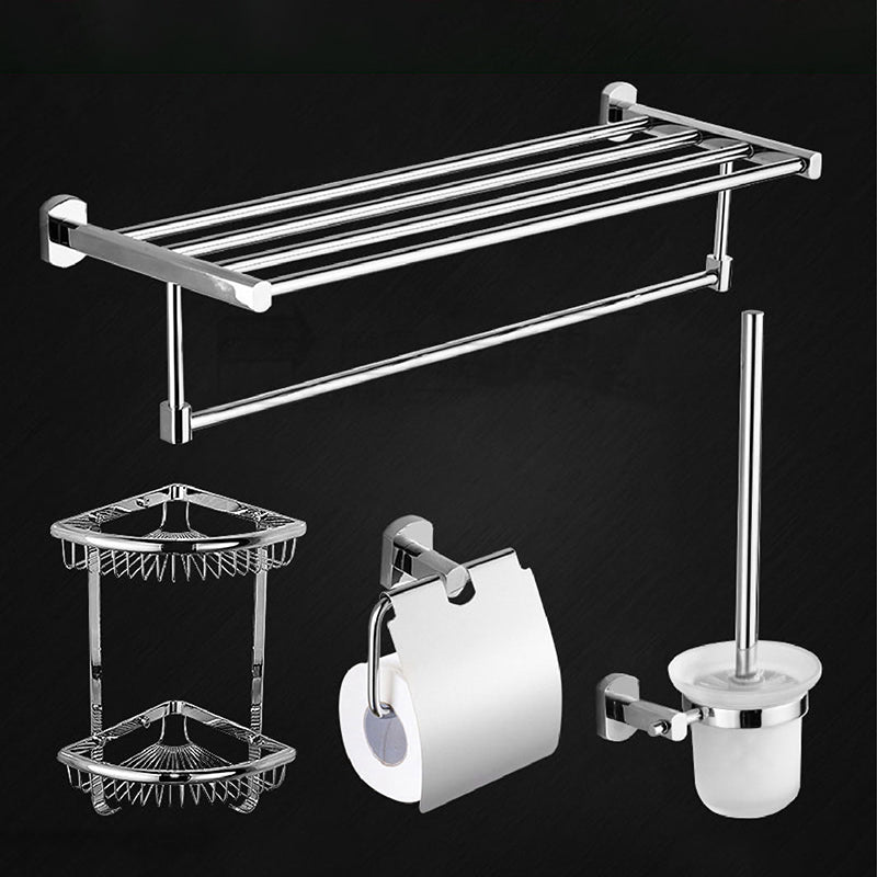 Modern Bath Hardware Set Stainless Steel Paper Holder Towel Bar Bathroom Accessory Kit