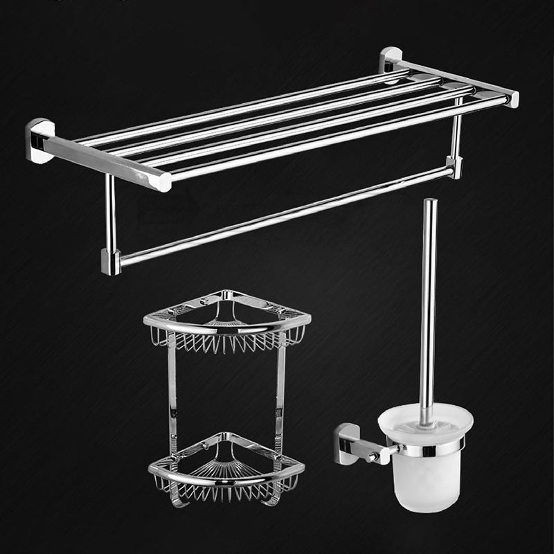 Modern Bath Hardware Set Stainless Steel Paper Holder Towel Bar Bathroom Accessory Kit