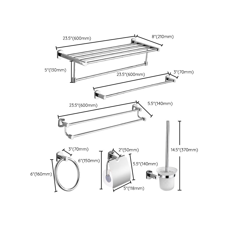 Modern Bath Hardware Set Stainless Steel Paper Holder Towel Bar Bathroom Accessory Kit