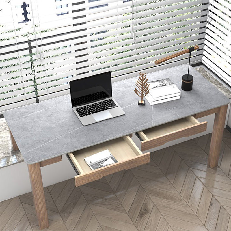 Modern Style Slate Top Office Desk Rectangle Writing Desk with 4 Legs