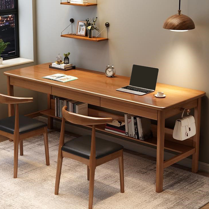 Wooden Rectangle Office Desk Modern Style Computer Desk with Drawers for Home