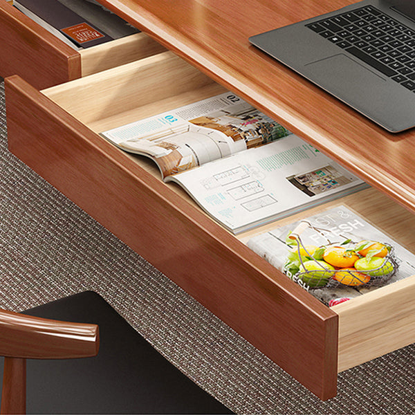 Wooden Rectangle Office Desk Modern Style Computer Desk with Drawers for Home