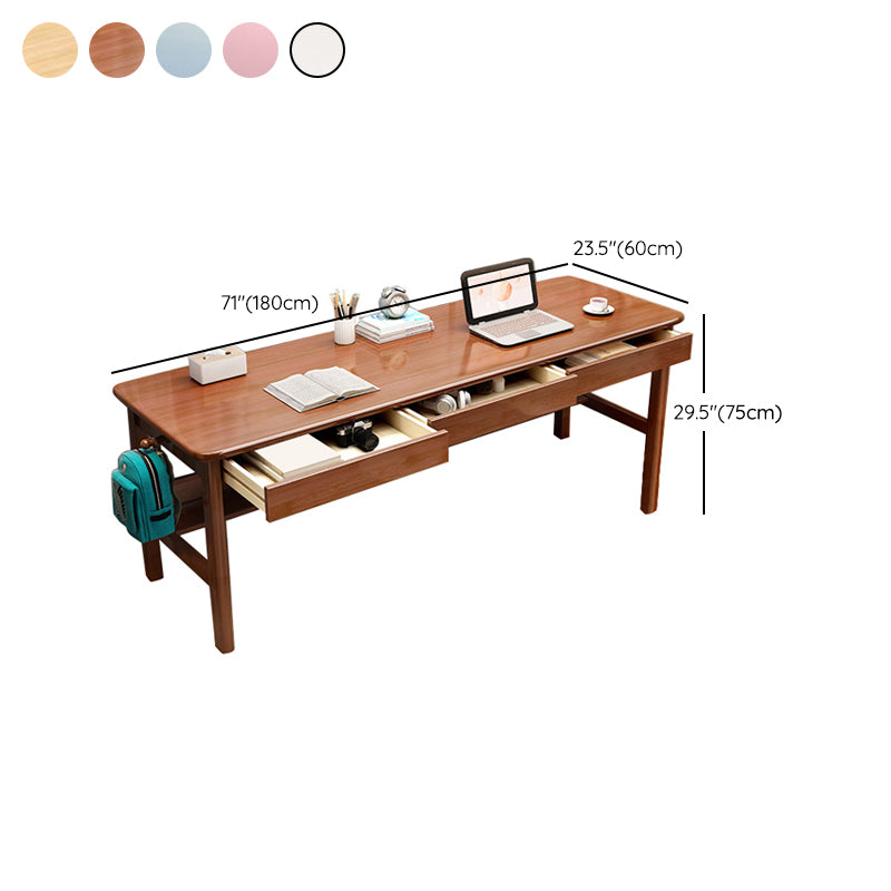 Wooden Rectangle Office Desk Modern Style Computer Desk with Drawers for Home