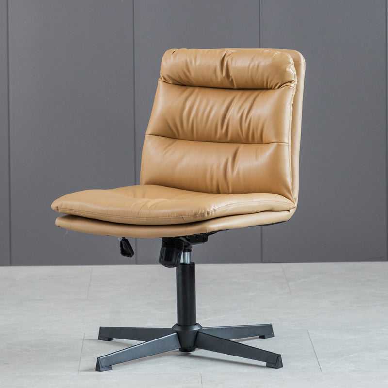 Armless Office Chair No Distressing Ergonomic Desk Chair with Wheels