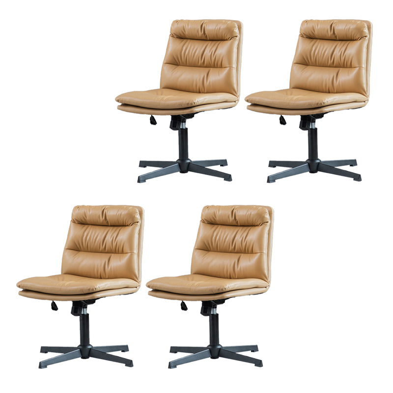 Armless Office Chair No Distressing Ergonomic Desk Chair with Wheels