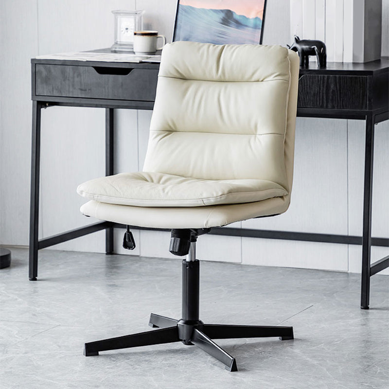 Armless Office Chair No Distressing Ergonomic Desk Chair with Wheels