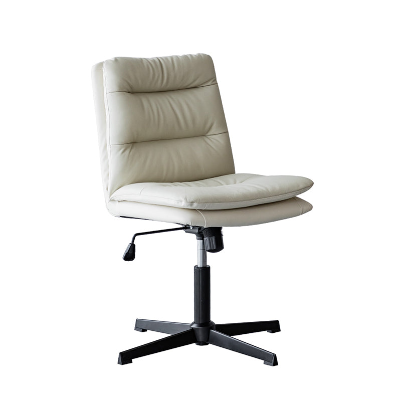 Armless Office Chair No Distressing Ergonomic Desk Chair with Wheels