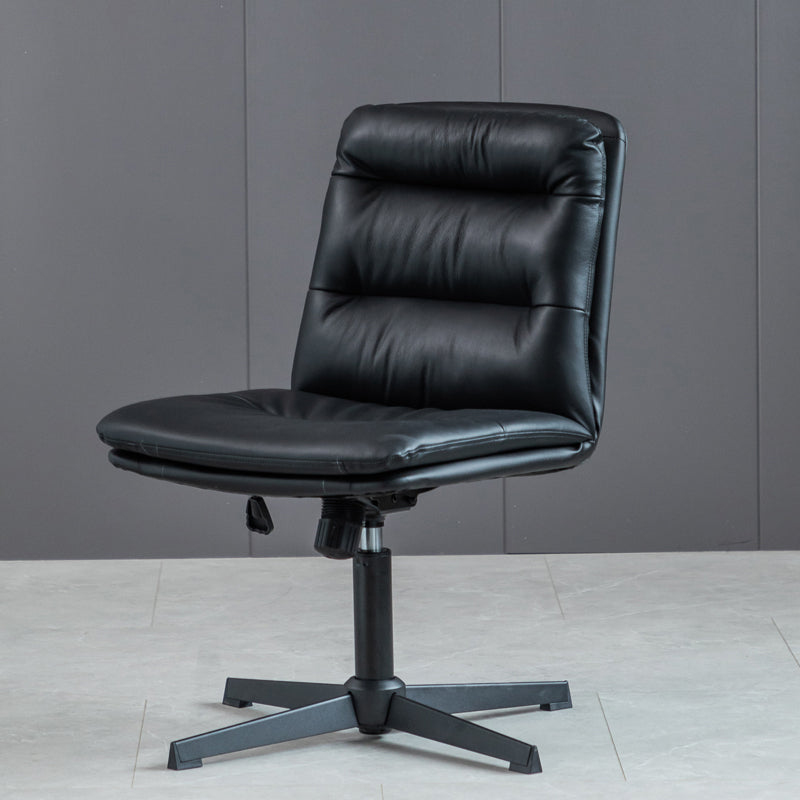 Armless Office Chair No Distressing Ergonomic Desk Chair with Wheels