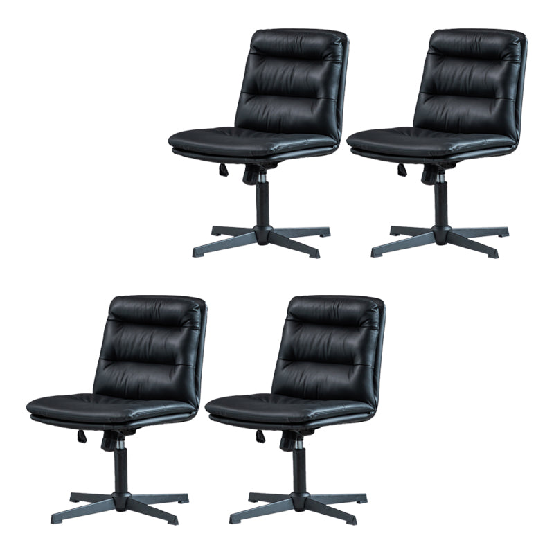 Armless Office Chair No Distressing Ergonomic Desk Chair with Wheels