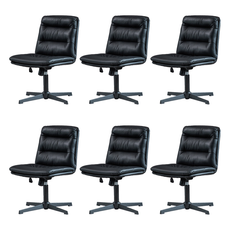 Armless Office Chair No Distressing Ergonomic Desk Chair with Wheels